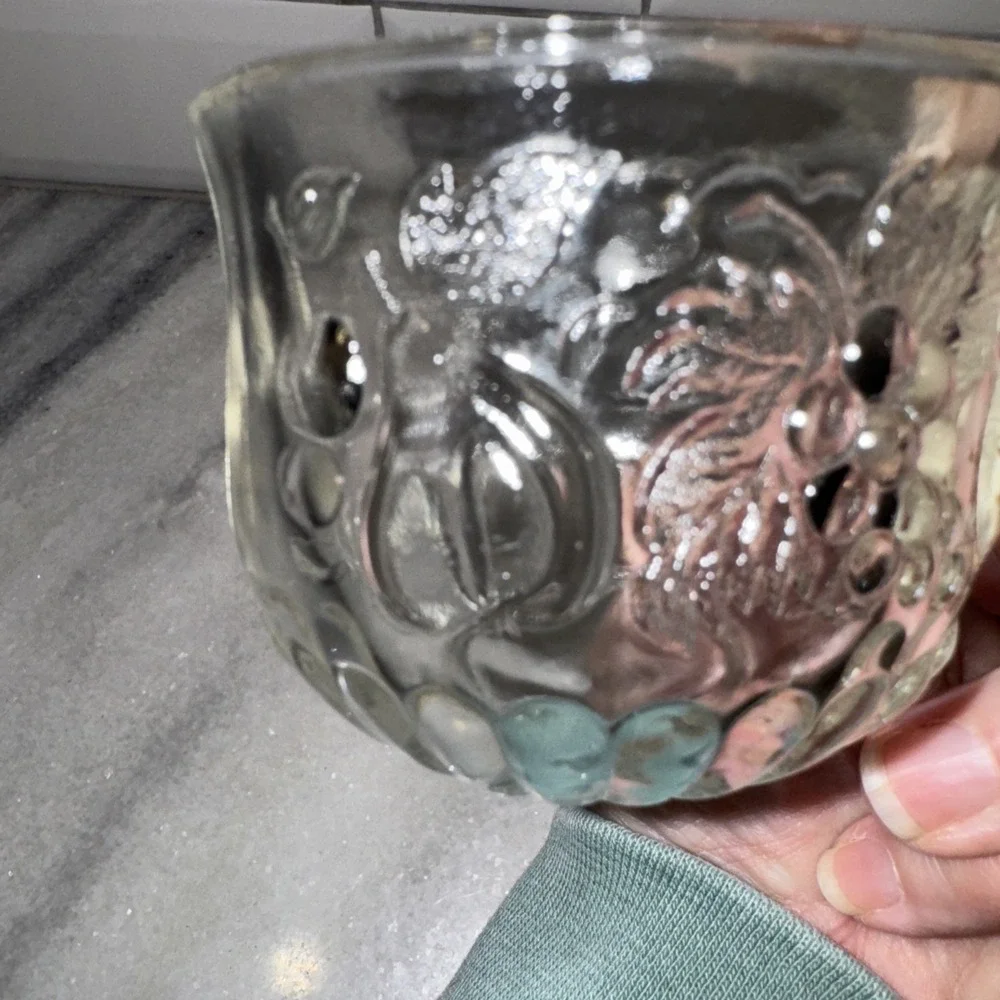 Vintage JEANETTE GLASS‎ Della Robbia Fruit Design Punch Cups Set Of 2 OLA51